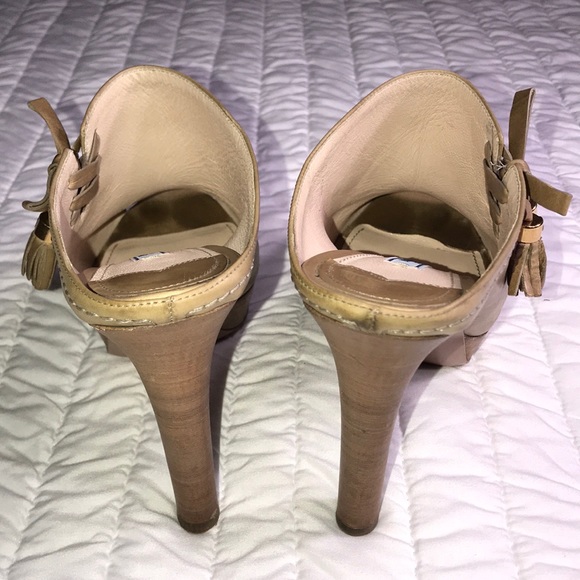 Prada Milano tan mule heels size 38 - US 8 - Picture 4 of 8